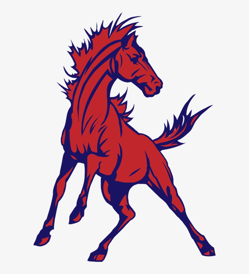 Class Of 2020 Fundraiser - Red And Blue Mustang Horse, transparent png #1335156