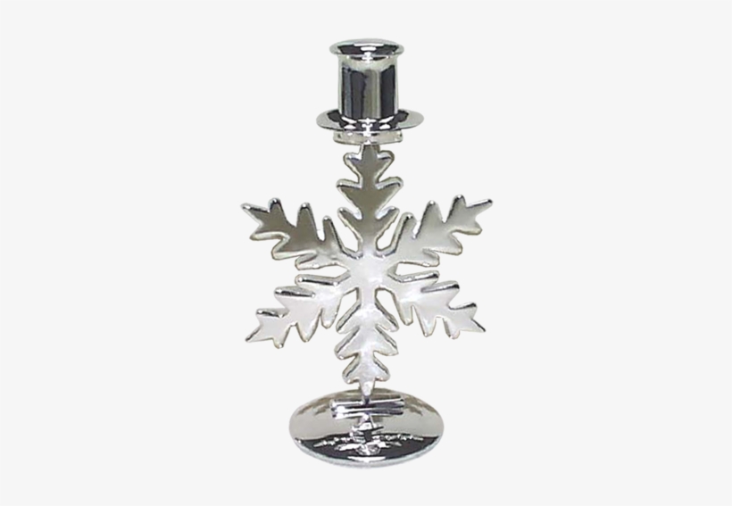 Christmas Elegant Snowflake Shaped Candlestick In Silver - Cross, transparent png #1335205