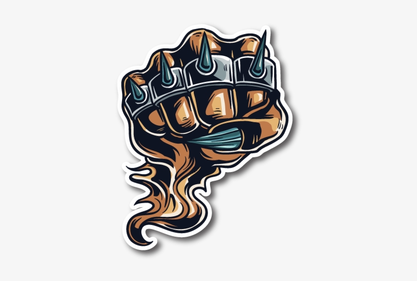 Monster Fist Hand Brass Knuckle Vinyl Sticker Monster - Vinyldisorder Monster Fist Hand Brass Knuckle Wall, transparent png #1335952