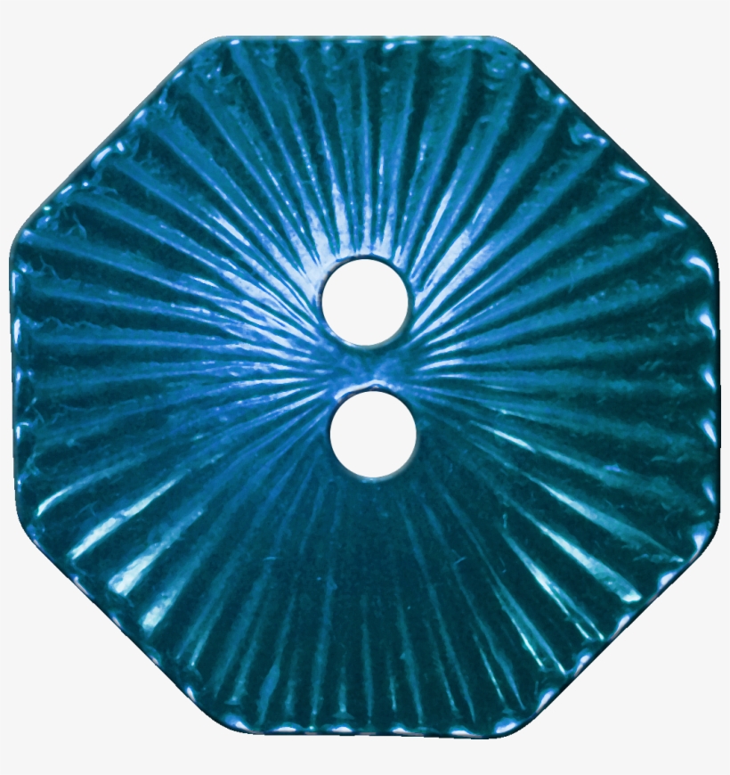 Octagonal Button With Radiating Lines, Blue - Education, transparent png #1336588