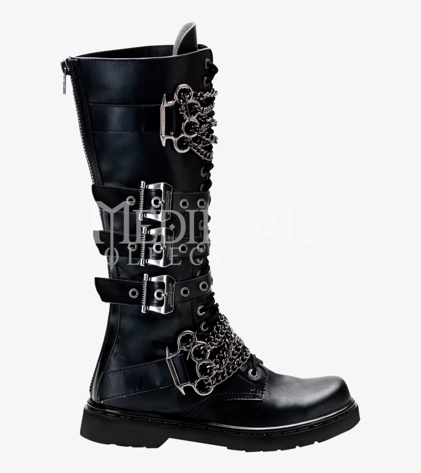 Brass Knuckle Chained And Buckled Boots - Demonia Men's Defiant 400, transparent png #1336675