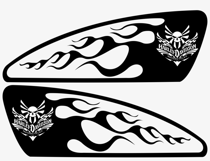 Harley Decals Airbrush Gas Tank Stencils Vinyl - Calcomanias Para Tanques De Motos, transparent png #1337454