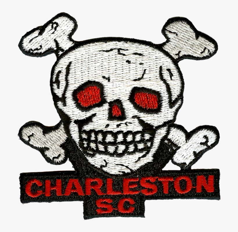 Red-eyed Skull And Crossbones Charleston Sc Embroidery - South Carolina, transparent png #1337581
