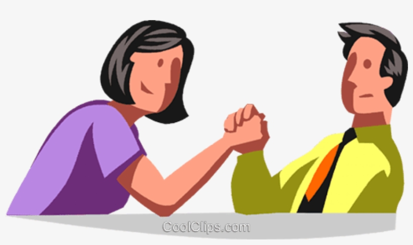 Man And Woman Arm Wrestling - Arm Wrestling Man Vs Woman Clipart, transparent png #1338031