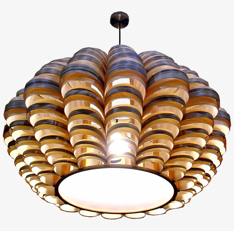 Grote Glow Hanglamp In 2 Houtsoorten, Esdoorn En Zebrano - Big Ceiling Wood Lamp, transparent png #1338452