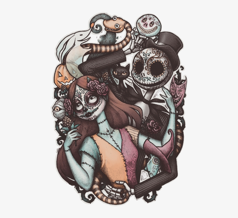 Royalty Free Download Jack And Tattoos Tumblr - Sugar Skull Nightmare Before Christmas, transparent png #1338502