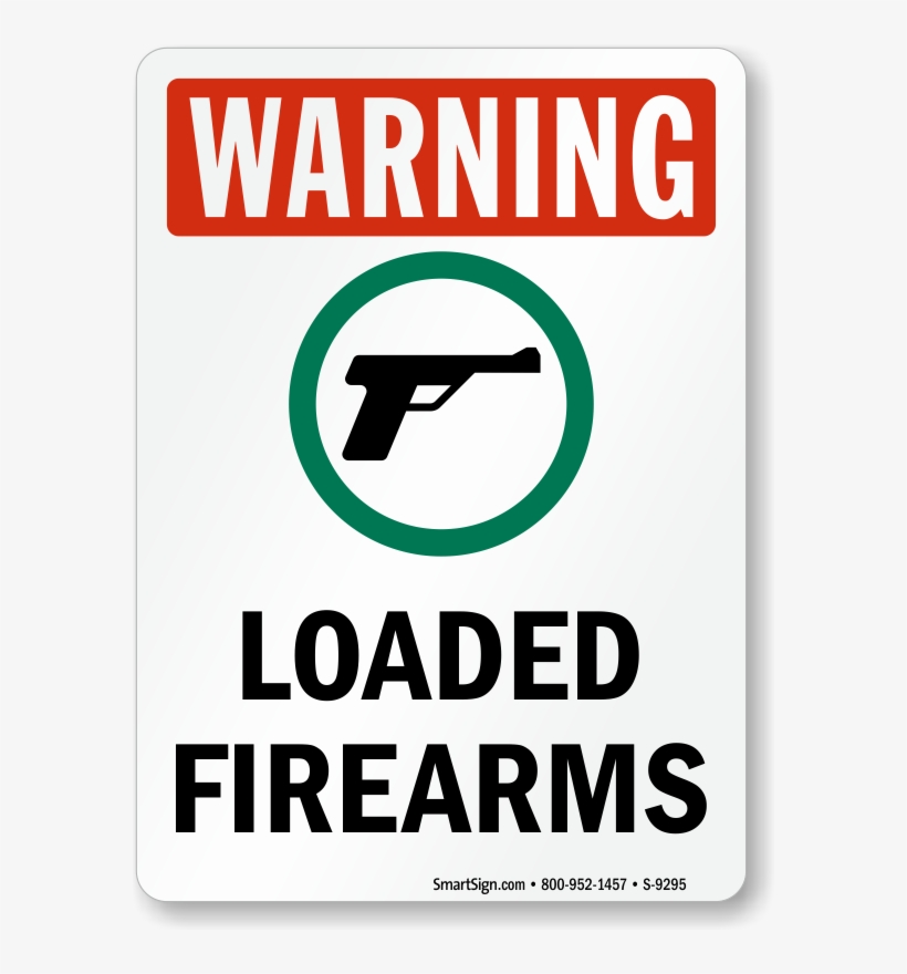 Loaded Firearms Osha Warning Sign With Gun Symbol - High Pressure Warning Sign, transparent png #1338924