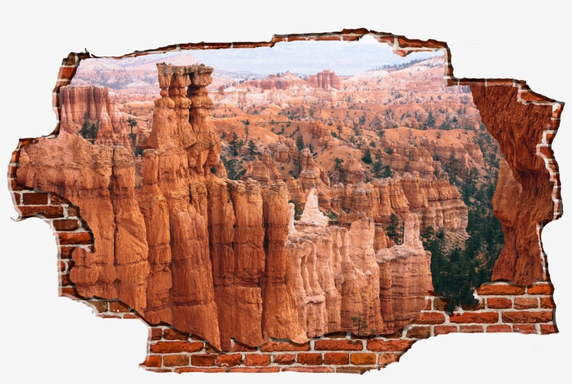Zapwalls Decals Breaking Wall Inner Grand Canyon - Bryce Canyon National Park, transparent png #1338941