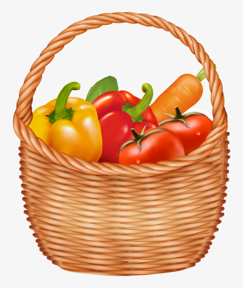 Vegetable Basket Clipart At Getdrawings - Green Vegetables Vector Basket, transparent png #1339820
