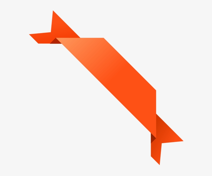 Orange Ribbon Free Png Image - Corner Graphic Designs, transparent png #1340116
