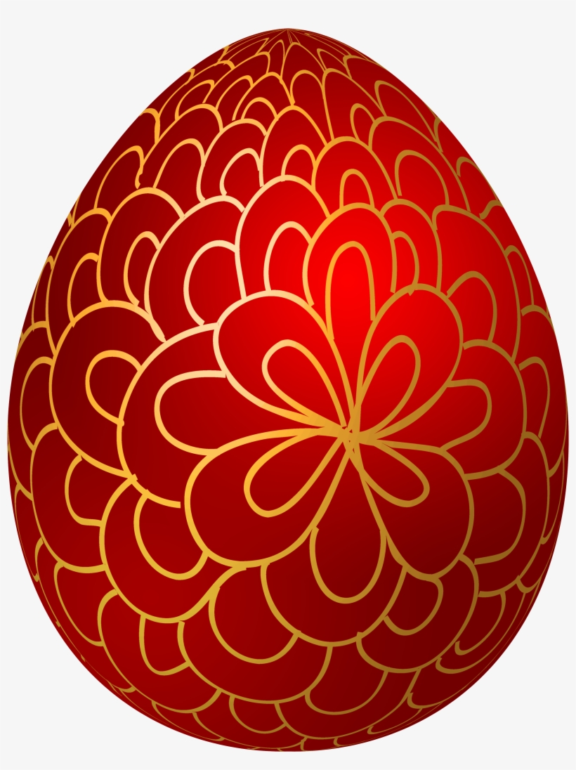 Red Decorative Easter Egg Png Clip Art - Art, transparent png #1340159
