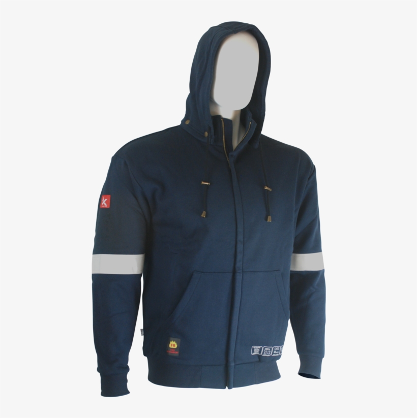 Sweatshirt Navy With Zipper And Detachable Hood Fr - Sweatshirt, transparent png #1340610