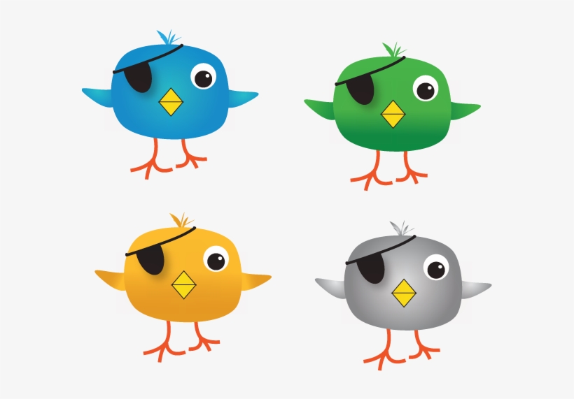 These Pirate Twiiter Bird With Full Eye - Pirate, transparent png #1340723