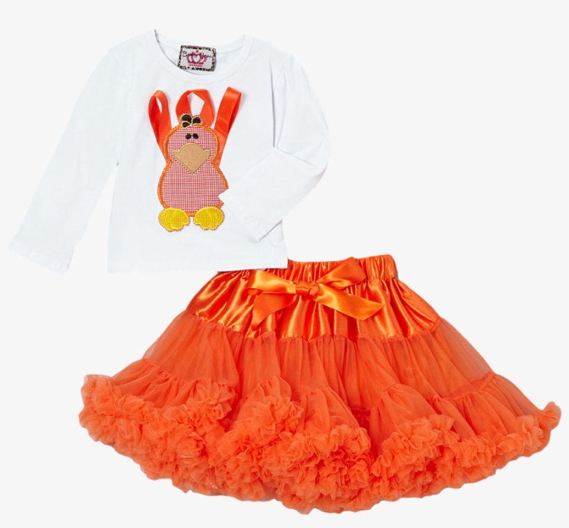 Orange Ribbon Turkey Top & Pettiskirt Set - Orange Ribbon, transparent png #1341009