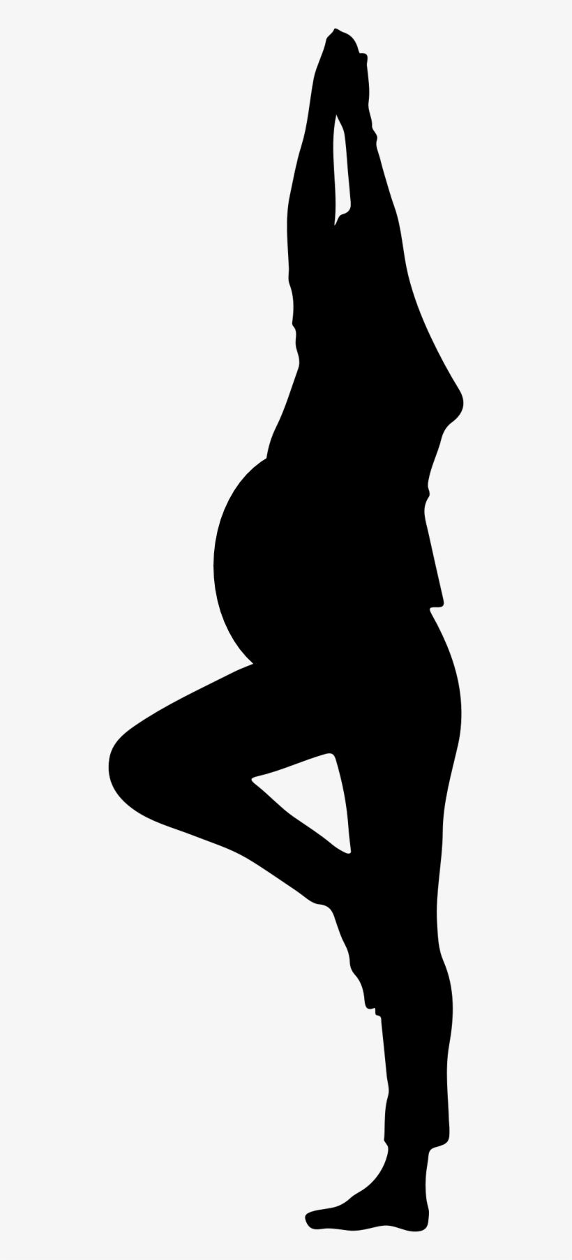 All Trimesters Welcome Mix Of Stretch, Strength, Breath - Yoga Pregnancy Silhouette Png, transparent png #1342510