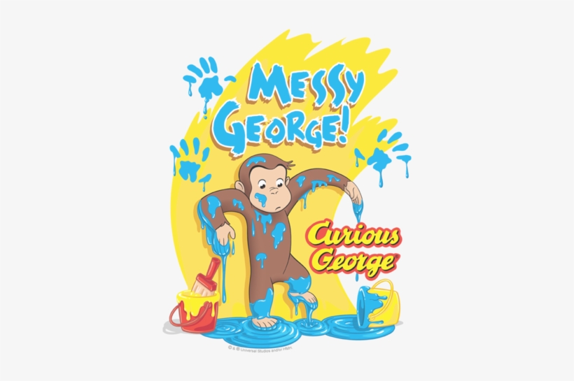 Curious George Messy George Youth T Shirt - Curious George Shirt, transparent png #1342536
