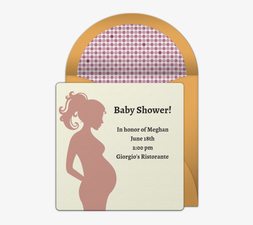 Pregnant Silhouette Online Invitation - Baby Shower, transparent png #1342731