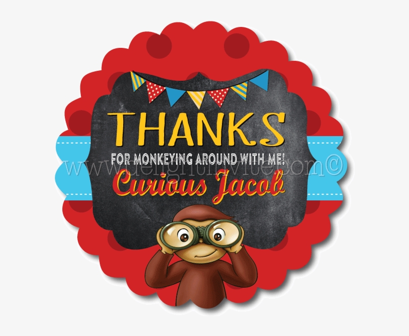 Curious George Party Favor Tags - Curious George, transparent png #1342863