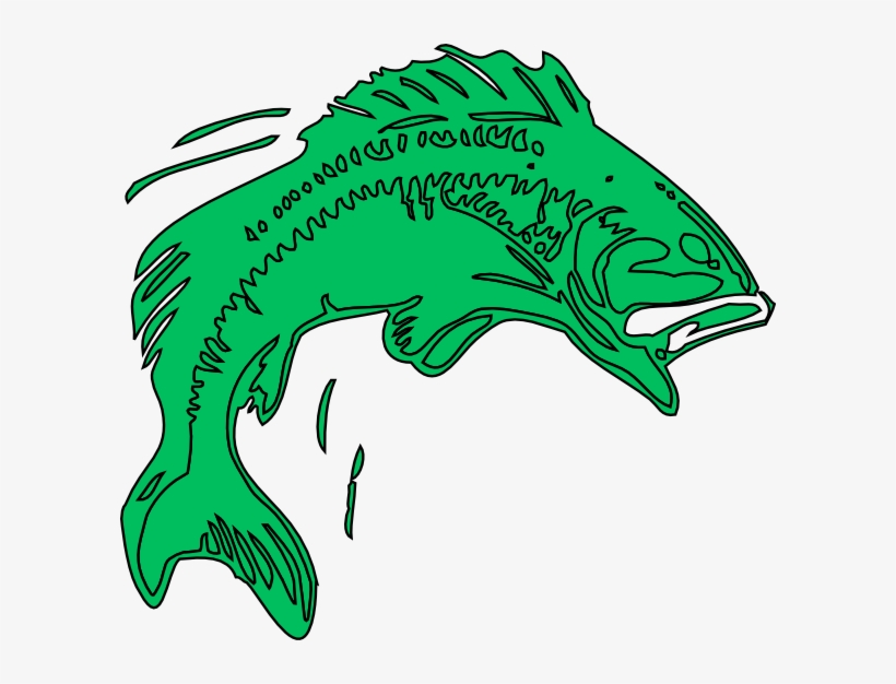 This Free Clipart Png Design Of Bass Fish Green, transparent png #1343350