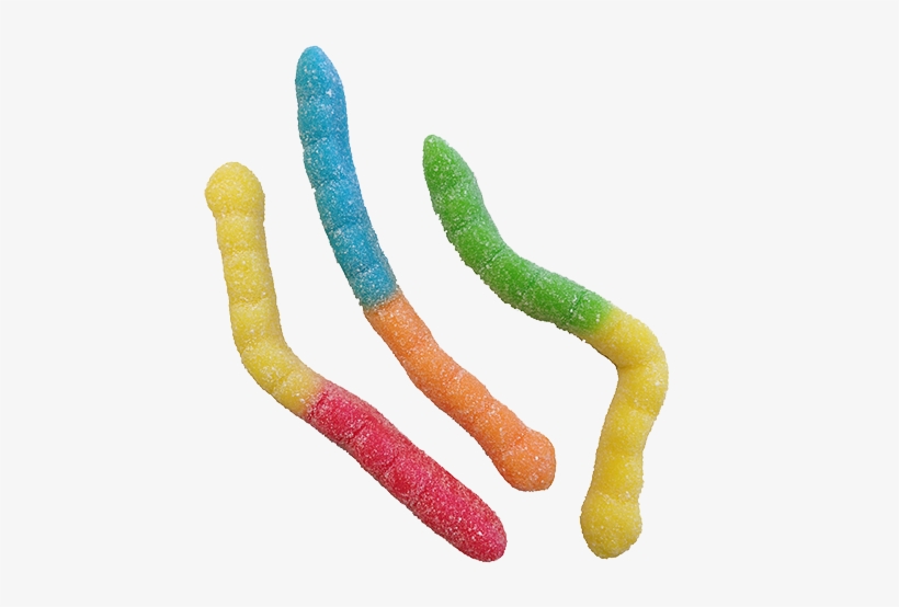 Large Sour Neon Gummi Worms - Bag, transparent png #1343354