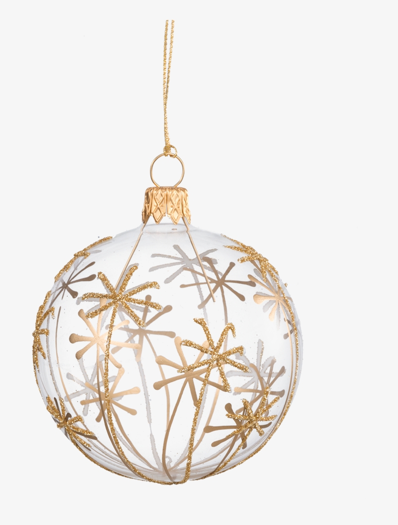 Christmas Ball Ornament With Gold-stars, 7 Cm - Christmas Day, transparent png #1343608