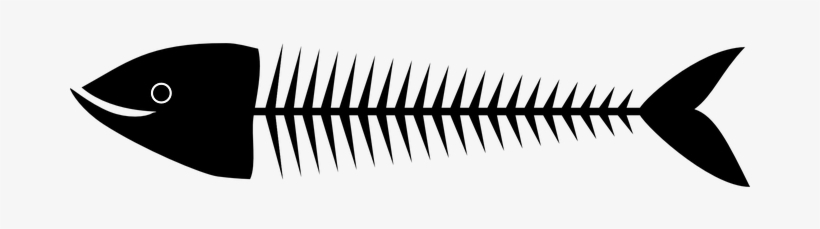Fishbones Fish Skeleton Dead Black Bones S - Fish Bone Png, transparent png #1343970