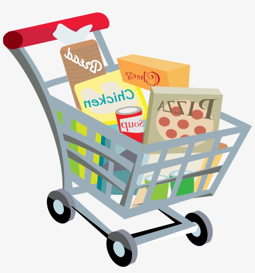 Full Grocery Cart Clipart Shopping Cart - Clip Art, transparent png #1344167