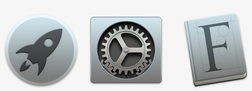 Launchpad, System Preferences, And Font Book Demonstrate - System Preferences Mac Icon, transparent png #1345189