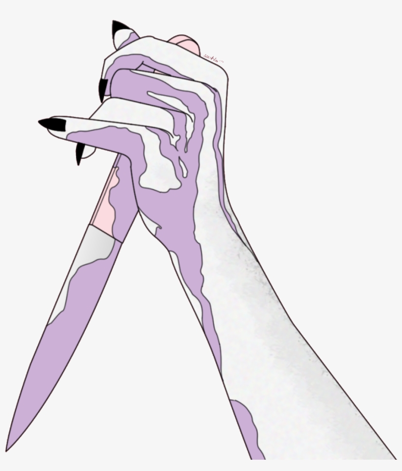 Knife Hand Grunge Anime Manga Aesthetic Tumblr Creepy - Drawing, transparent png #1345514