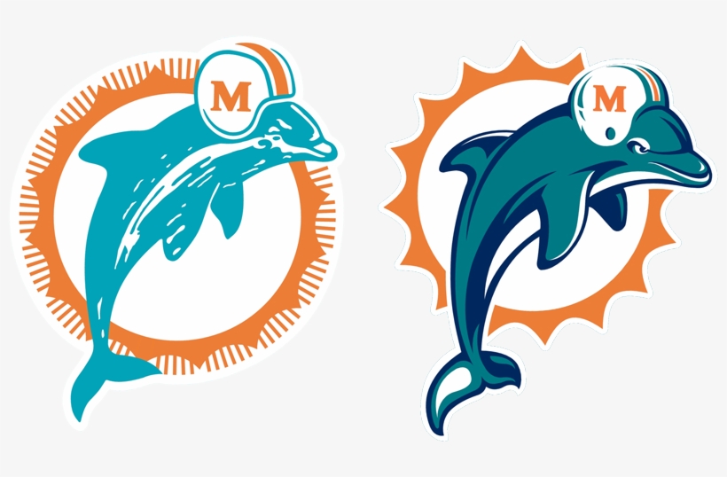 Past And Present Dolphins Logos Featured On List Of - Miami Dolphins Logo, transparent png #1345543