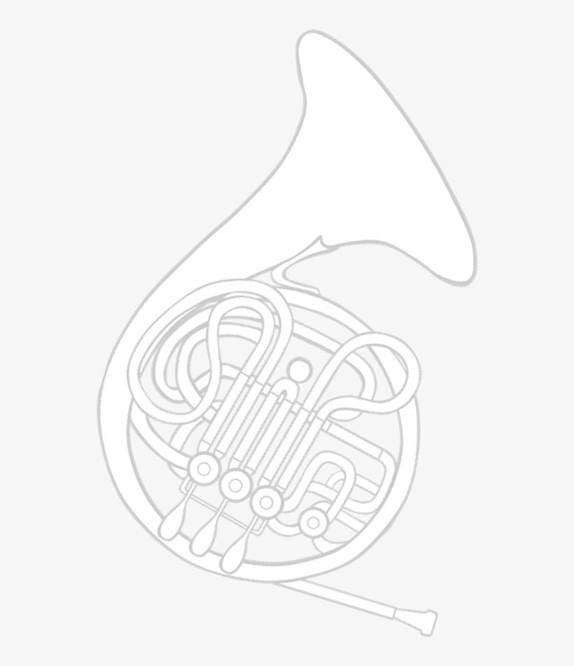 French Horn Logo - White French Horn Logo, transparent png #1346262