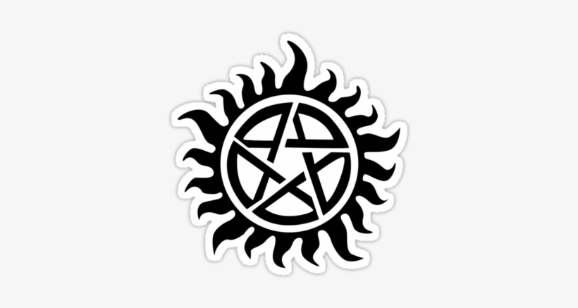 Supernatural Demon Possession Protection [black] Sticker - Supernatural No Timebo Mala, transparent png #1346288