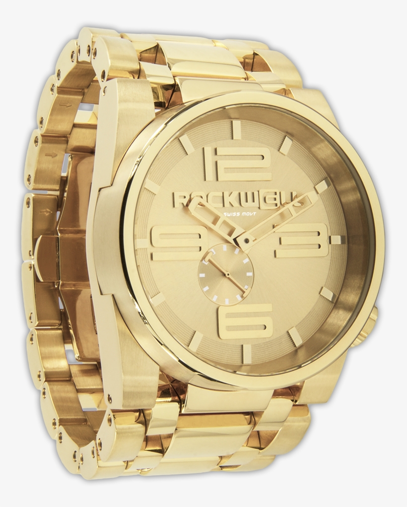 Rockwell Watches Online - Mens Large Face Gold Watch, transparent png #1346504