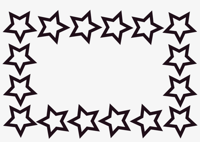 Rectangle Stars Frame Border Transparent Image Also - Stars Clipart Black And White Border, transparent png #1347204