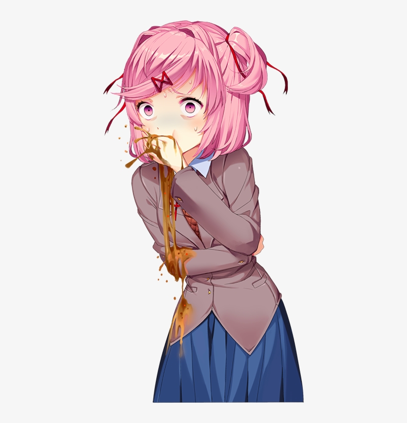 Monika Doki Doki Literature Club Png - Doki Doki Literature Club Natsuki Vomit, transparent png #1347331