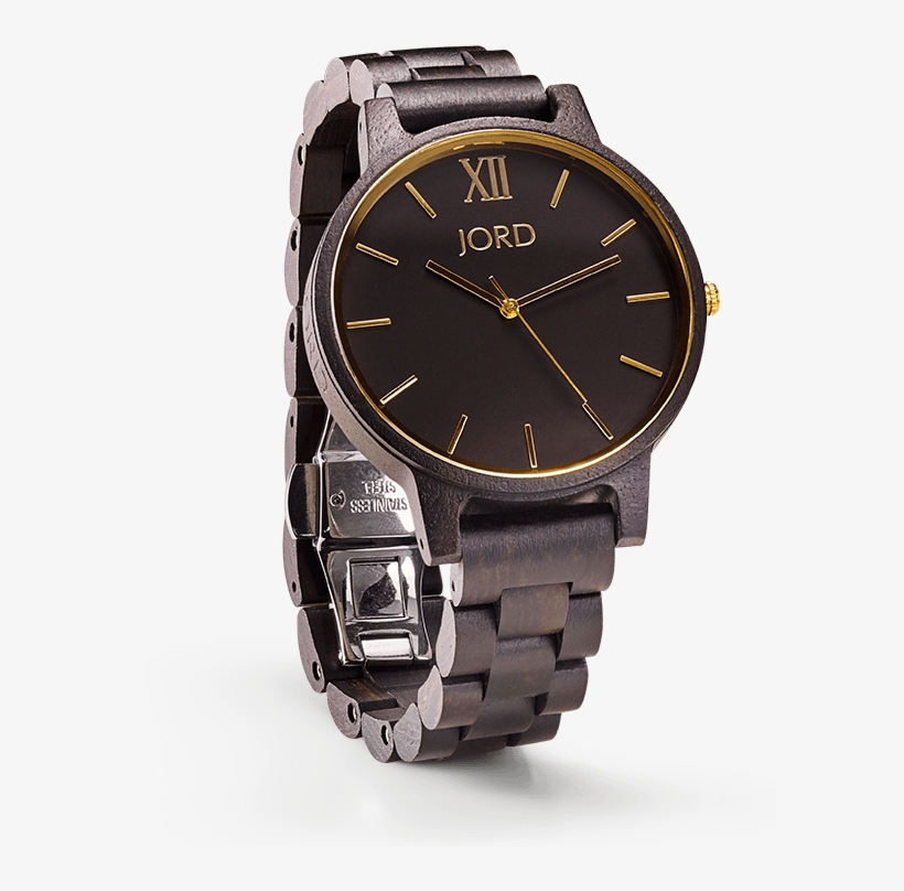 Frankie Ebony & Gold - Minimalist Wood Watch, transparent png #1347350