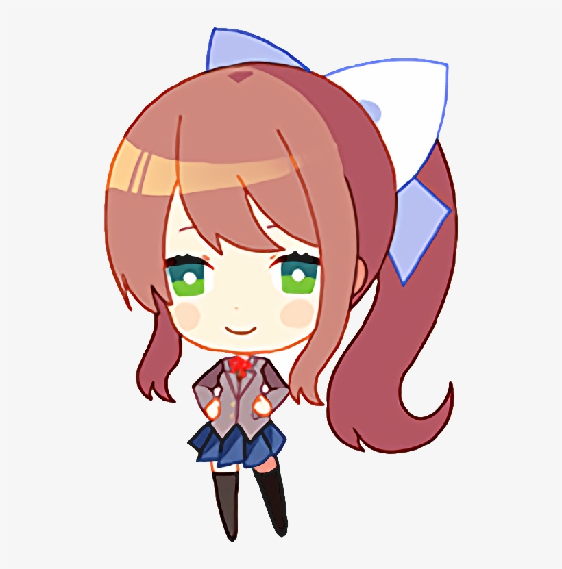 48 Images About Doki Doki Literature Club On We Heart - Monika Doki Doki Literature Club Stickers, transparent png #1347779