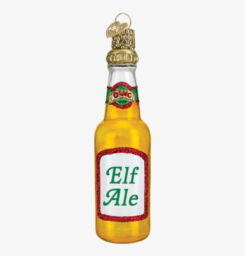 Old World Christmas Santa's Beer Bottle Glass Christmas - Beer Ornament, transparent png #1348975