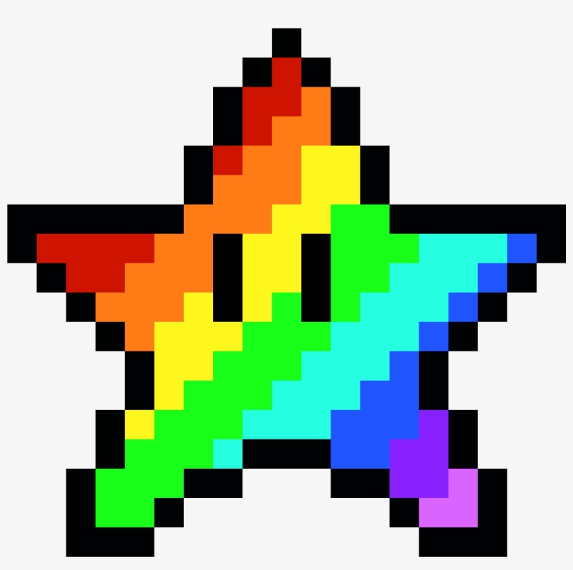 Mario Star Transparent Image - Mario Bros Pixel Art, transparent png #1349030