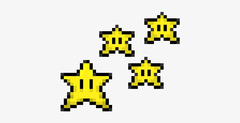 Mario Star Trail - Super Mario Star Pixel, transparent png #1349149
