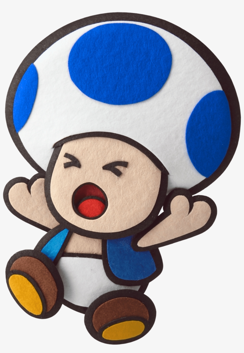 Toad Paper Mario Sticker Star - Paper Mario Blue Toad Png, transparent png #1349237