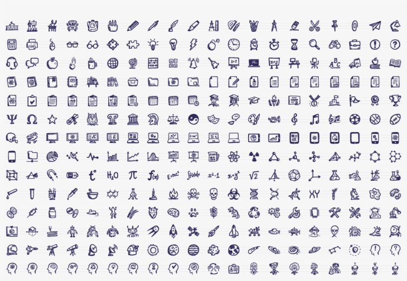 Brainy Icons Ultimate 280 Hand-drawn Science And Education - Icons Png, transparent png #1349294