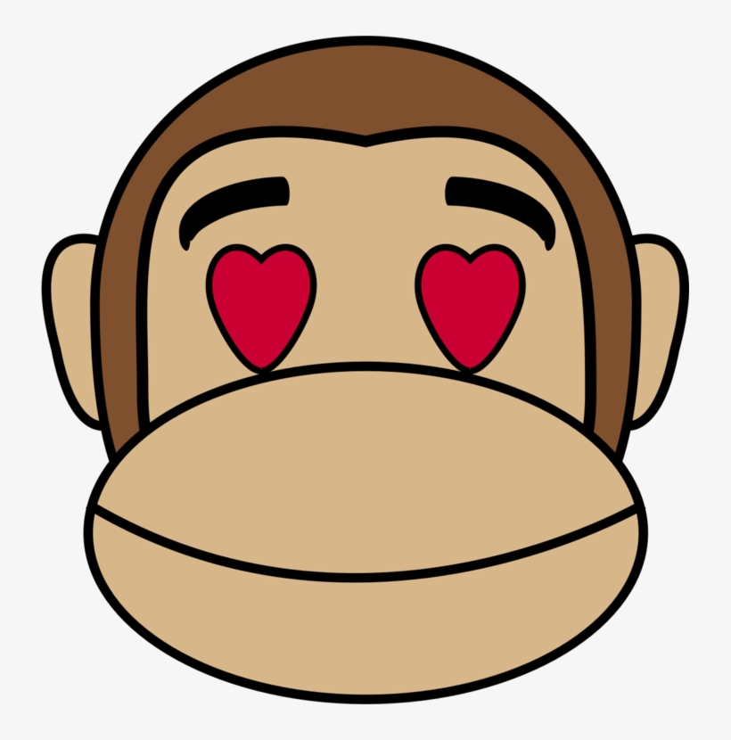 Love Monkey Gorilla Emotion Emoji - Monkey Emoji, transparent png #1349297