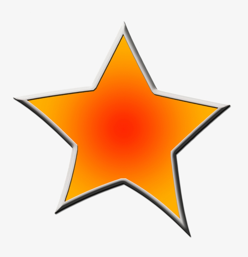 Dark Blue Framed Stars Orange - Clip Art, transparent png #1349360