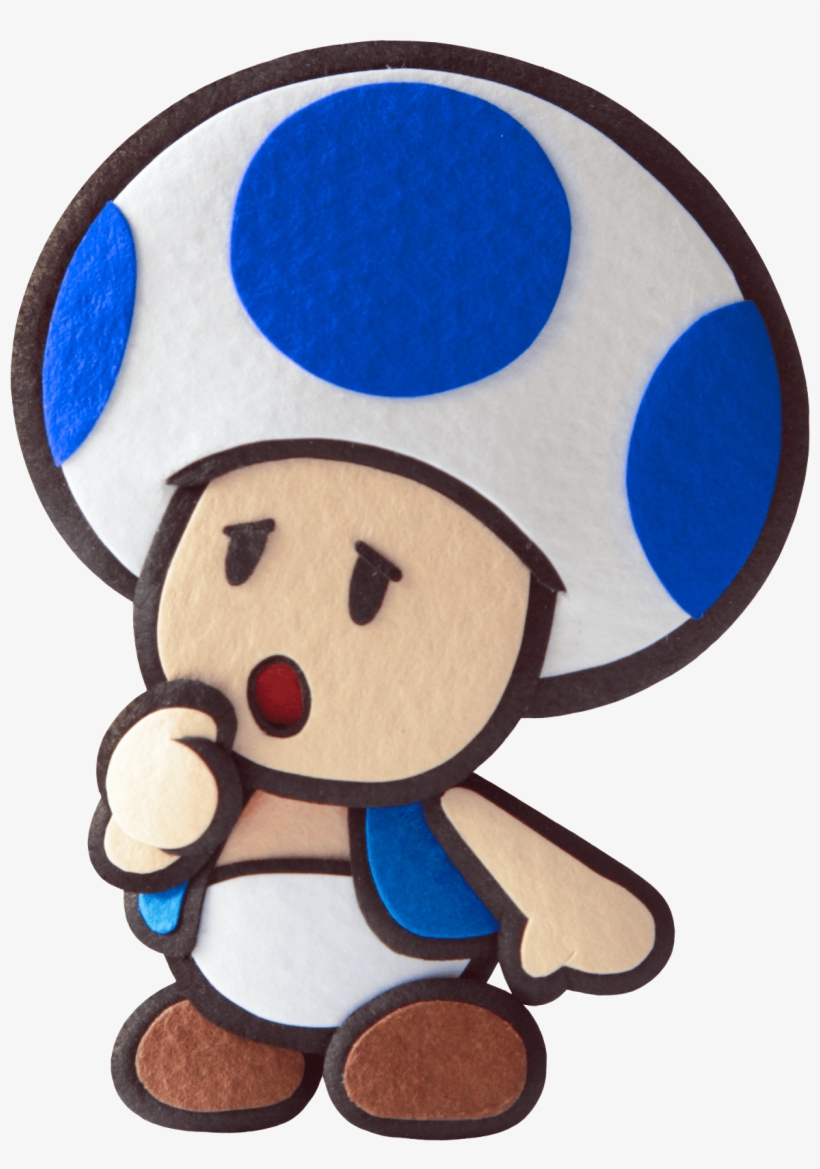 Toad Paper Mario Sticker Star - Blue Toad Paper Mario, transparent png #1349382