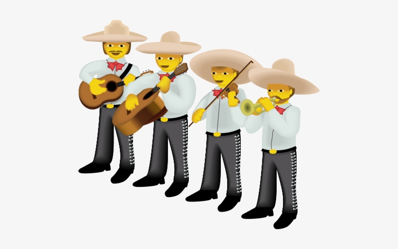 Along With The Classic Bronze Fonz Thumbs Up, The Scowling - Mariachi Emoji, transparent png #1349524