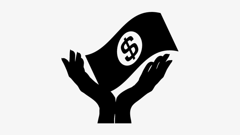 Money Dollar Paper On Hands Vector - Деньги В Руках Иконка, transparent png #1349721