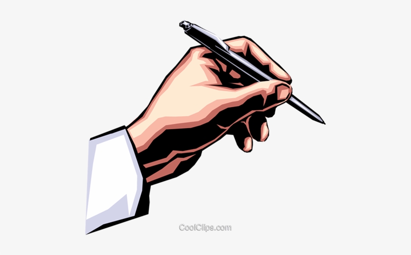 Hand Writing With Pen Royalty Free Vector Clip Art - Mao Com Caneta Png, transparent png #1349744