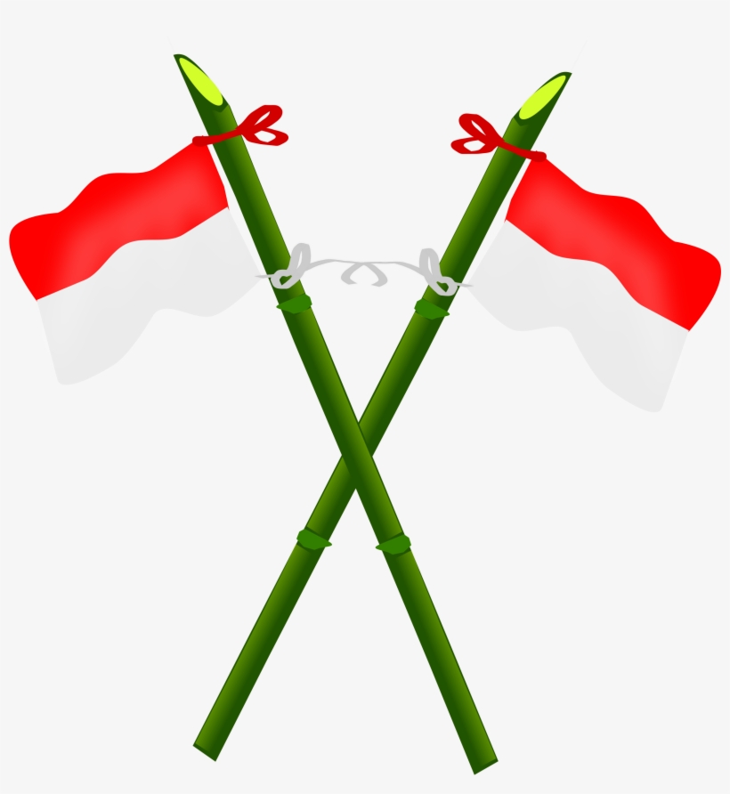 Flagpole, Bamboo, Flag, Indonesia, National - Indonesian Flag Clip Art, transparent png #1350137