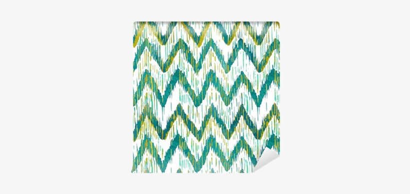 Watercolor Ikat Chevron Seamless Pattern - Watercolor Painting, transparent png #1350470